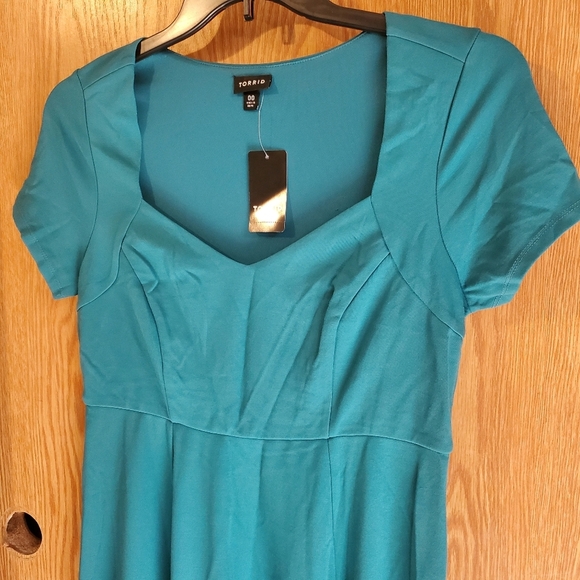 Torrid aqua ponte skater mini dress short sleeve size 10 - Picture 5 of 14